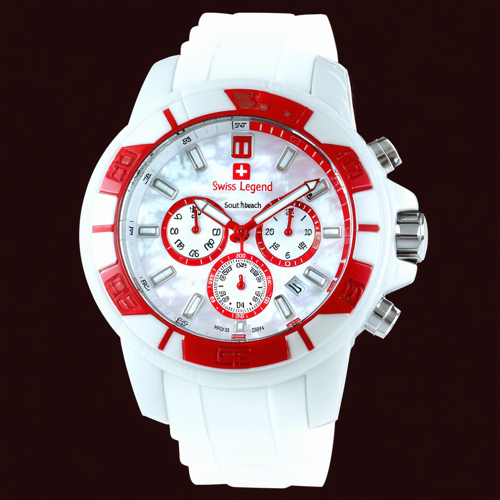 Swiss Legend Women's SL-20032-02-RD South Beach Red/White Mother of Pearl Silicone Watch