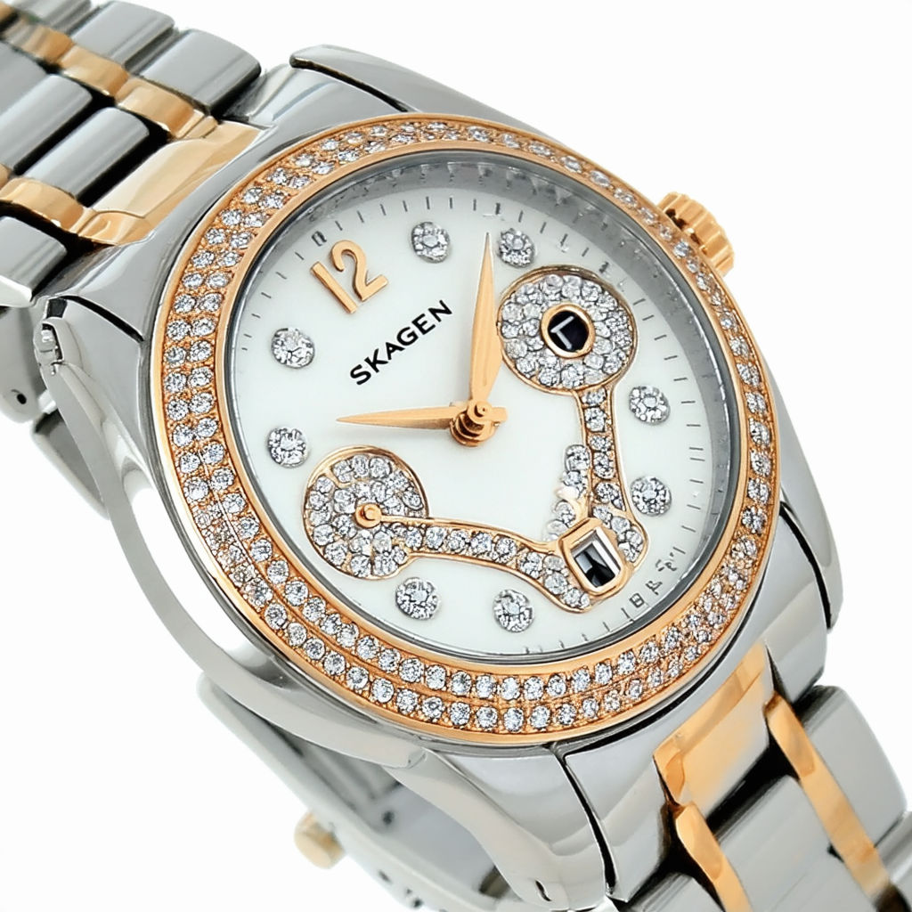 Skagen Women's 347SSRX Two Tone Swarovski Elements Watch