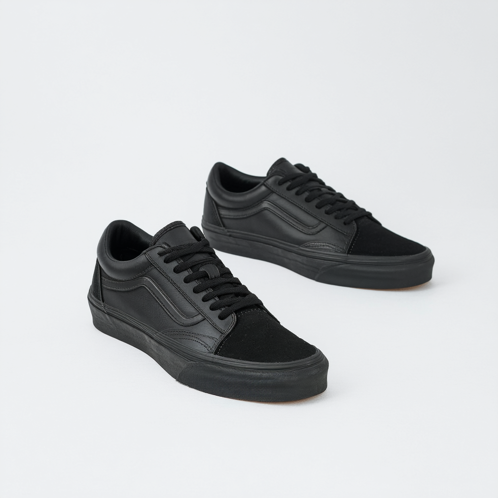 Vans Men's Low-top Trainers Sneaker, Tumble Leather Black Black, 8