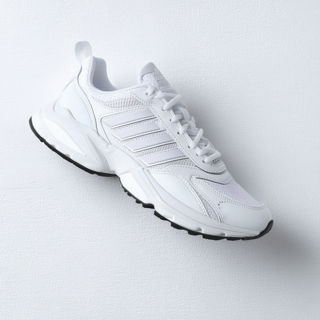 adidas Originals Women's Falcon Running Shoe, White/White/Black, 10 M US