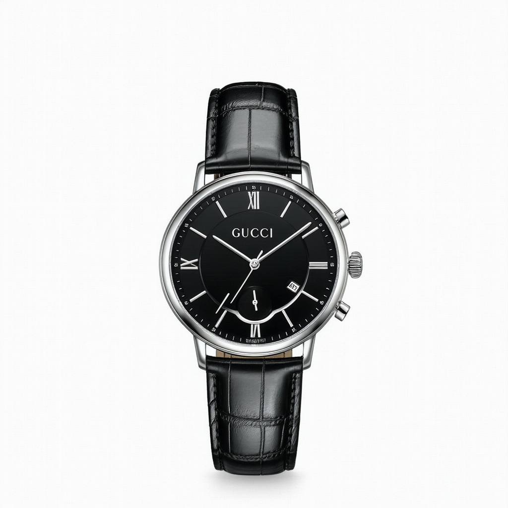 Gucci Quartz Stainless Steel and Leather Casual Black Men's Watch(Model: YA1264007)