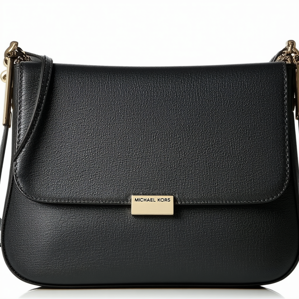 MICHAEL KORS Large Leather Brookville Shoulder/Hobo Bag in Black