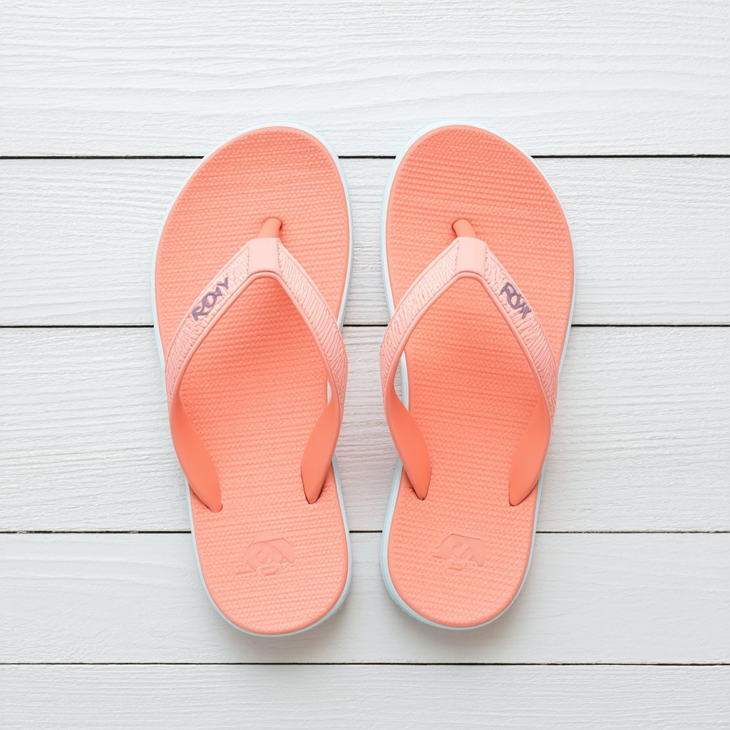 Roxy Girl's Vista Flip Flop Sandal, Peach Parfait 212, 5 Big Kid