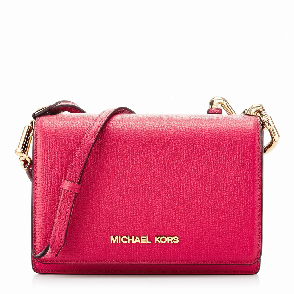 MICHAEL Michael Kors Hamilton Evening Night Out Leather Crossbody Raspberry