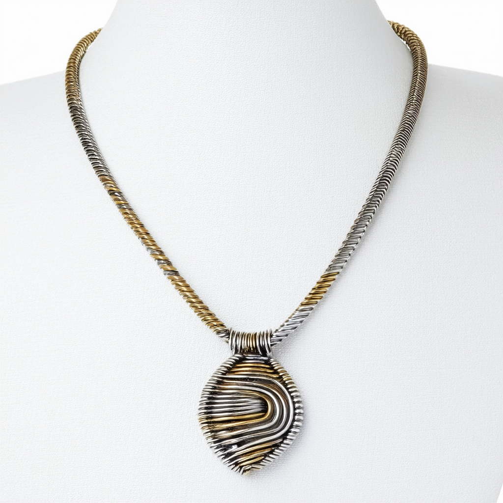 Lucky Brand Metal Wrapped Pendant Necklace, Two Tone, One Size (JWEL5882)