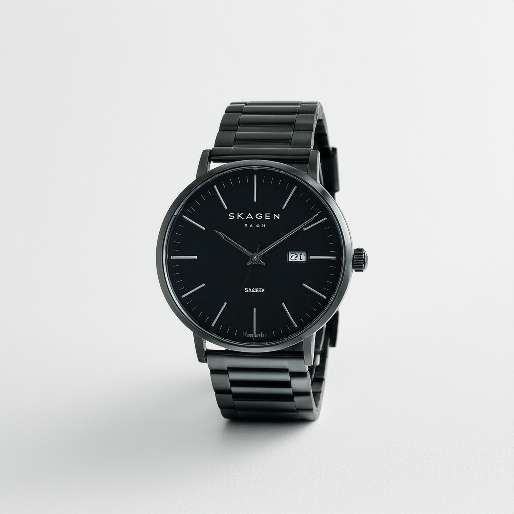 Skagen Men's H02LBXB1 Carbon Coated Stainless Steel Black Dial Watch