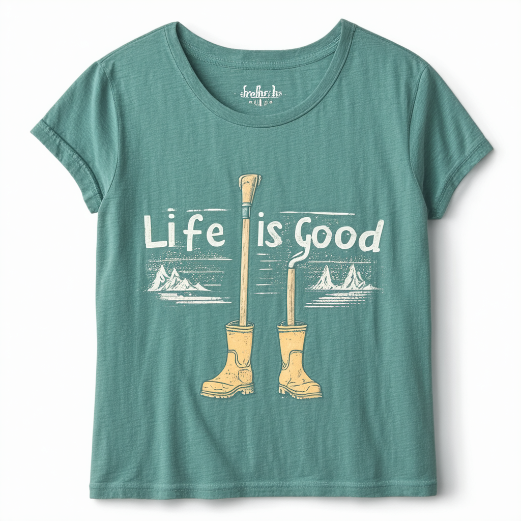 Life is Good Women's Crusher Trowel and Boots T-Shirt