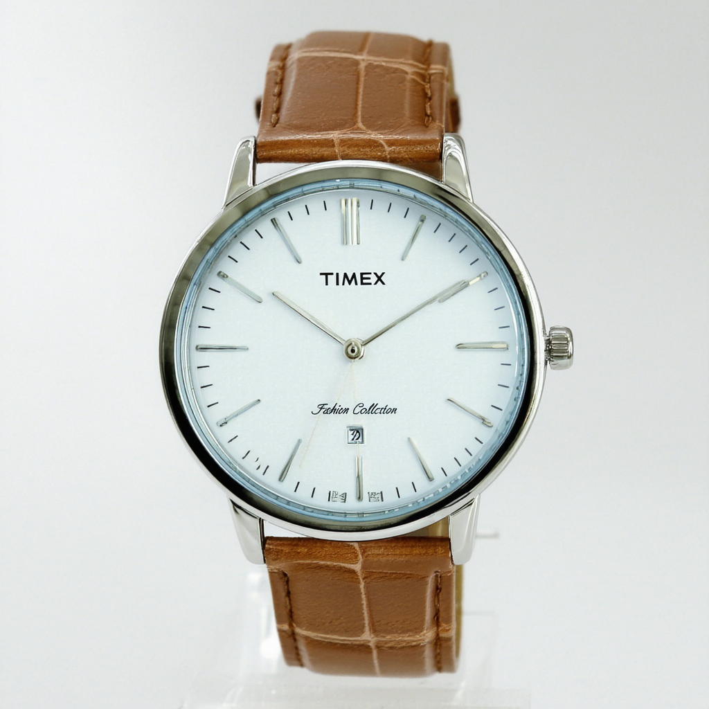 Timex Fashion Collection Leather Strap Silver Dial Women's Watch #T2M539