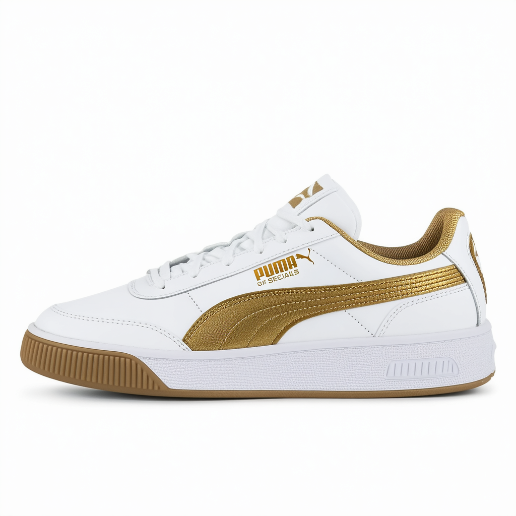 PUMA Men's GV Special Basic Sport Sneaker, White/Puma Gold, 13 M US