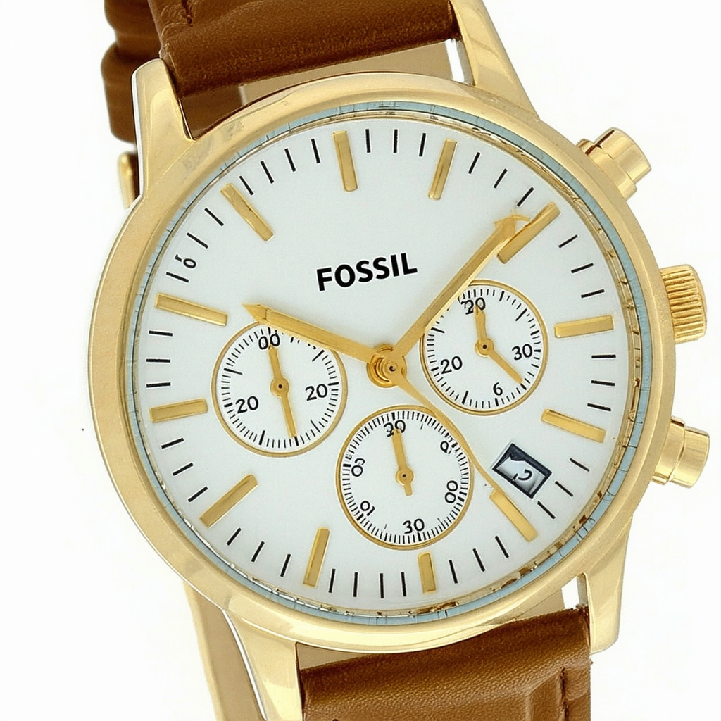 Fossil Women's ES3150 Georgia Three Hand Bone Leather Strap Watch