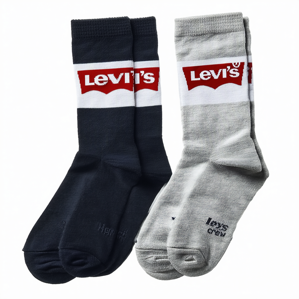 Levi's Boys' High Cut Crew Socks (2-Pack)