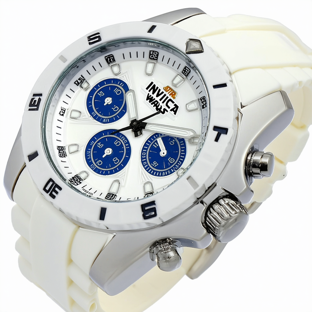Invicta Men's Star Wars Stainless Steel Quartz Watch with Silicone Strap, White, 26 (Model: 27757)