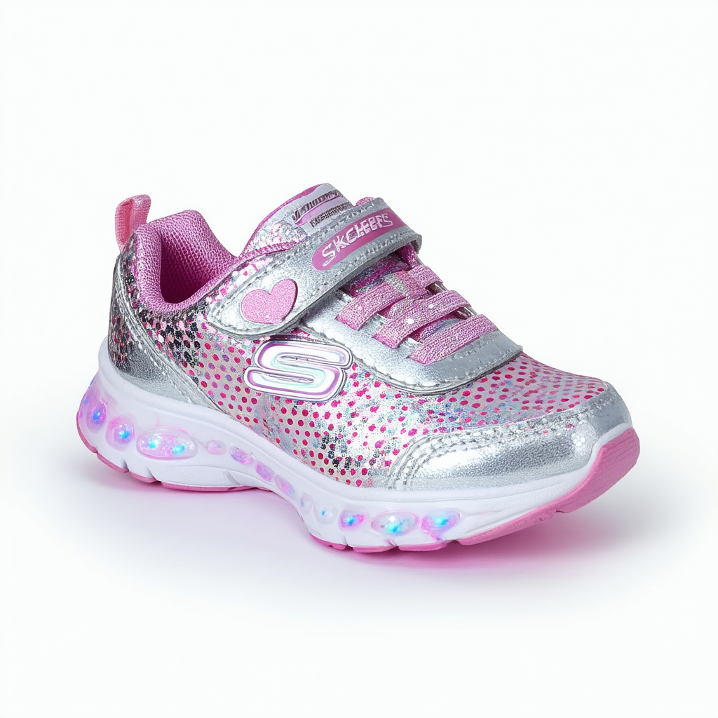 Skechers Unisex-Child Heart Lights-Shimmer Spots Sneaker