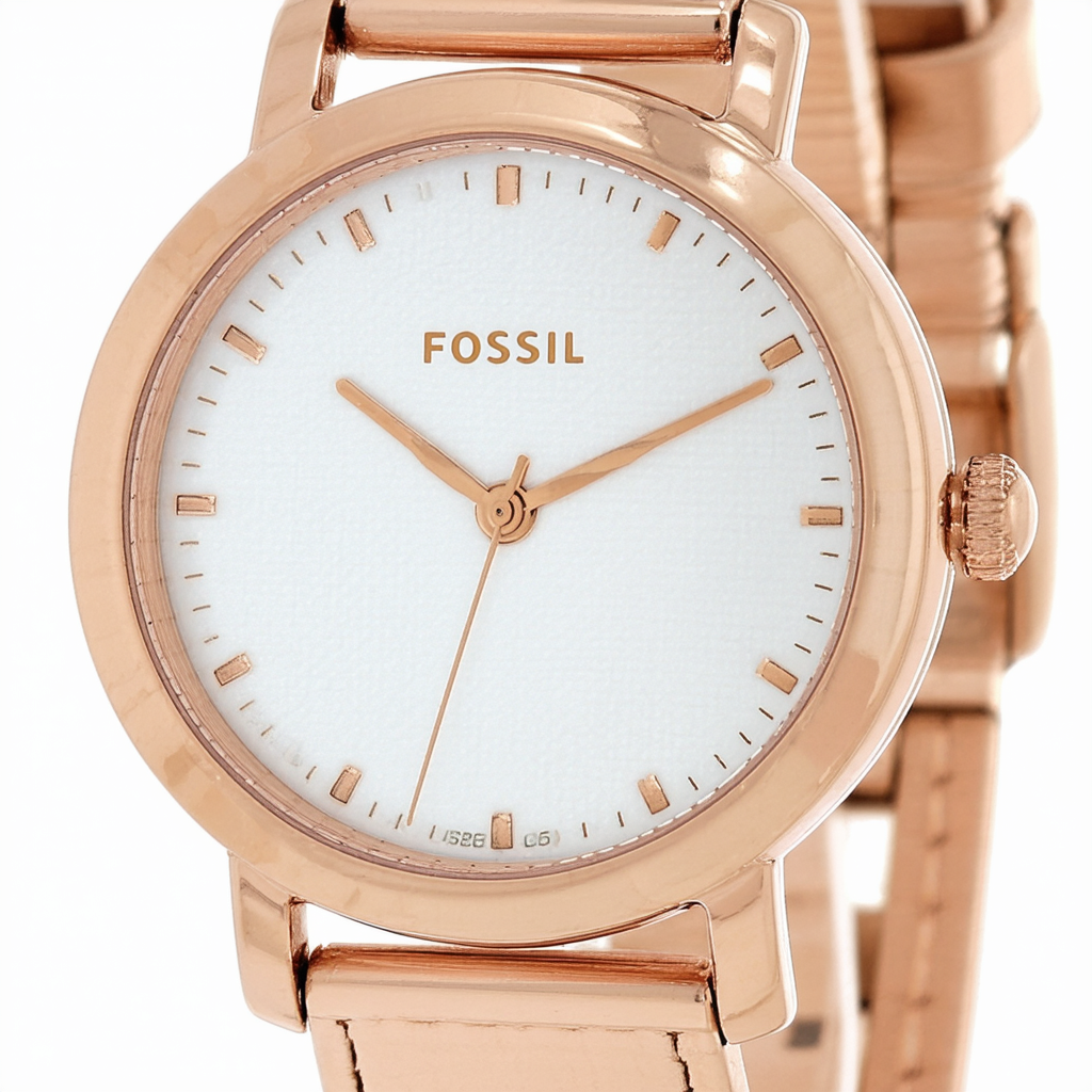 Fossil Women's Carlie Stainless Steel Quartz Watch with Strap, Rose Gold, 12 (Model: ES4429
