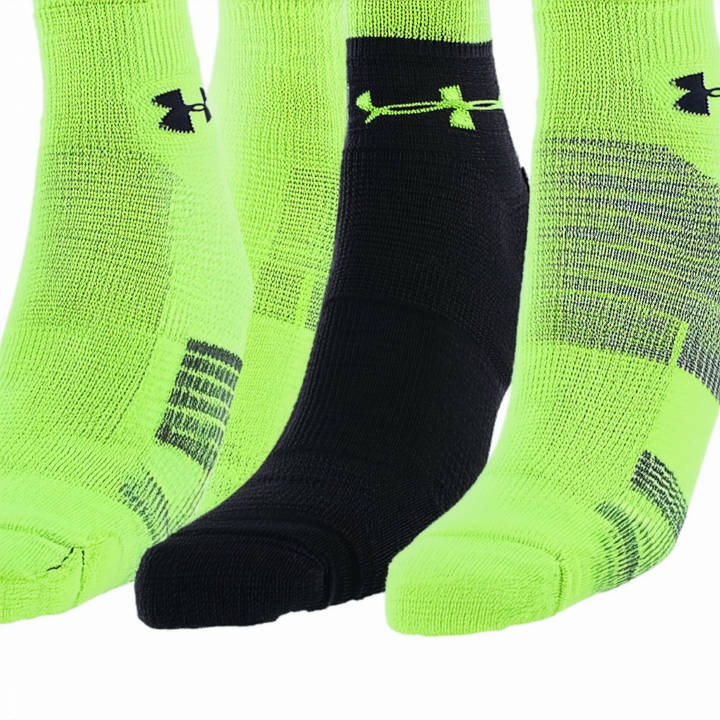 Under Armour Men's Undeniable All Sport Crew Socks (1 Pair), Hyper Green/Black, Medium