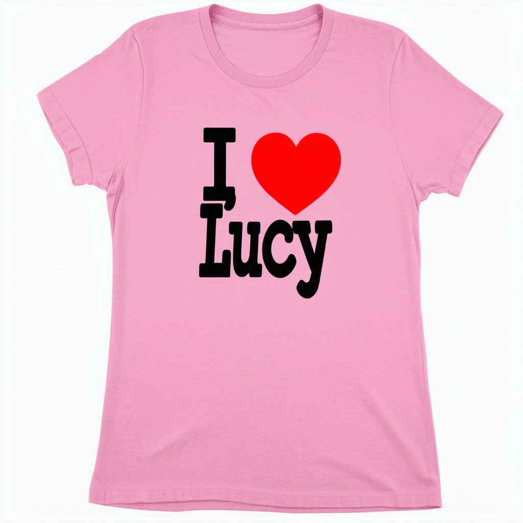 I Love Lucy 50's TV Series Classic Logo Women's T-Shirt Tee Pink