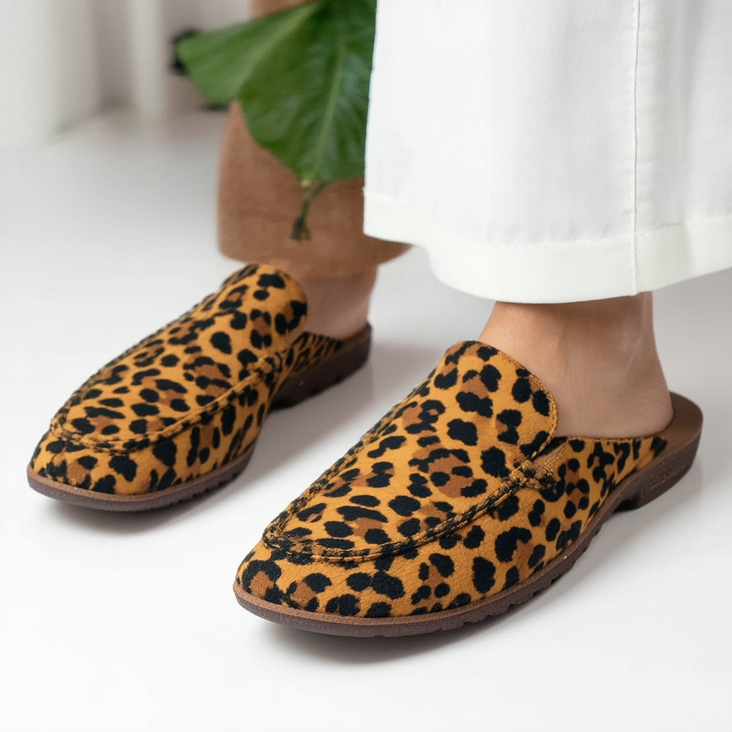 Clarks Women's Step Glow Jade Loafer Flat, Leopard Print