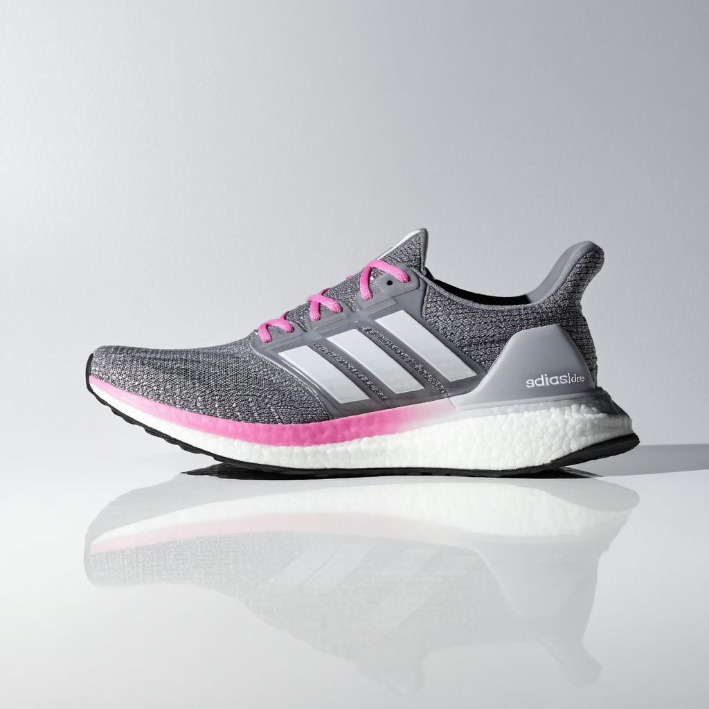 adidas Women's Solar Glide ST 3 Running Shoe, Grey/Crystal White/Pink, 9