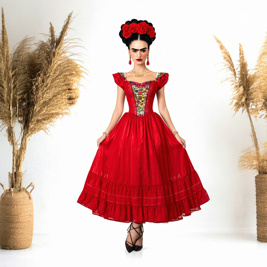 Women's Red Frida Kahlo Costume