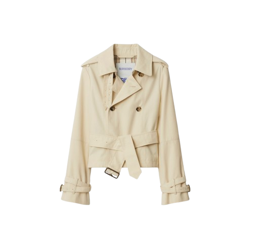 Cropped Cotton Blend Trench