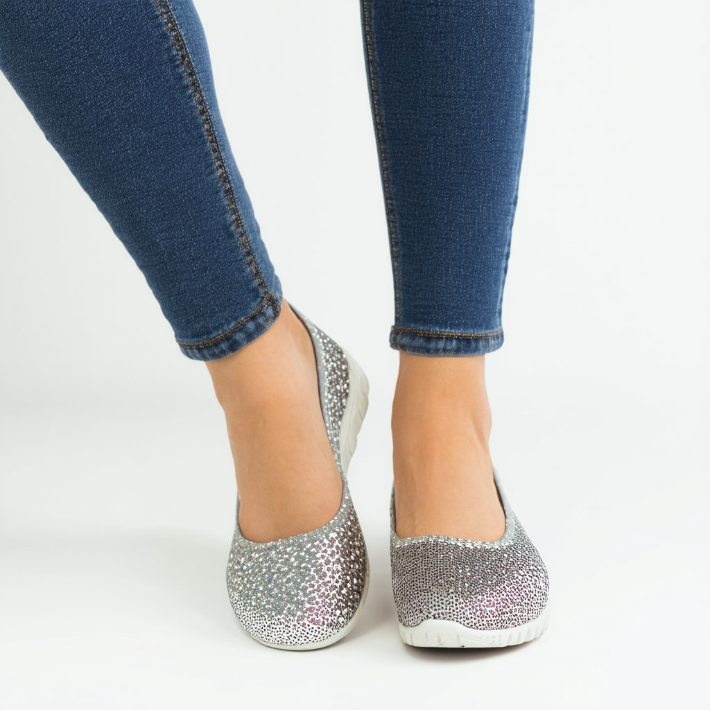 Skechers Women's Luxe Bobs-Sparkle Dot Ballet Flat