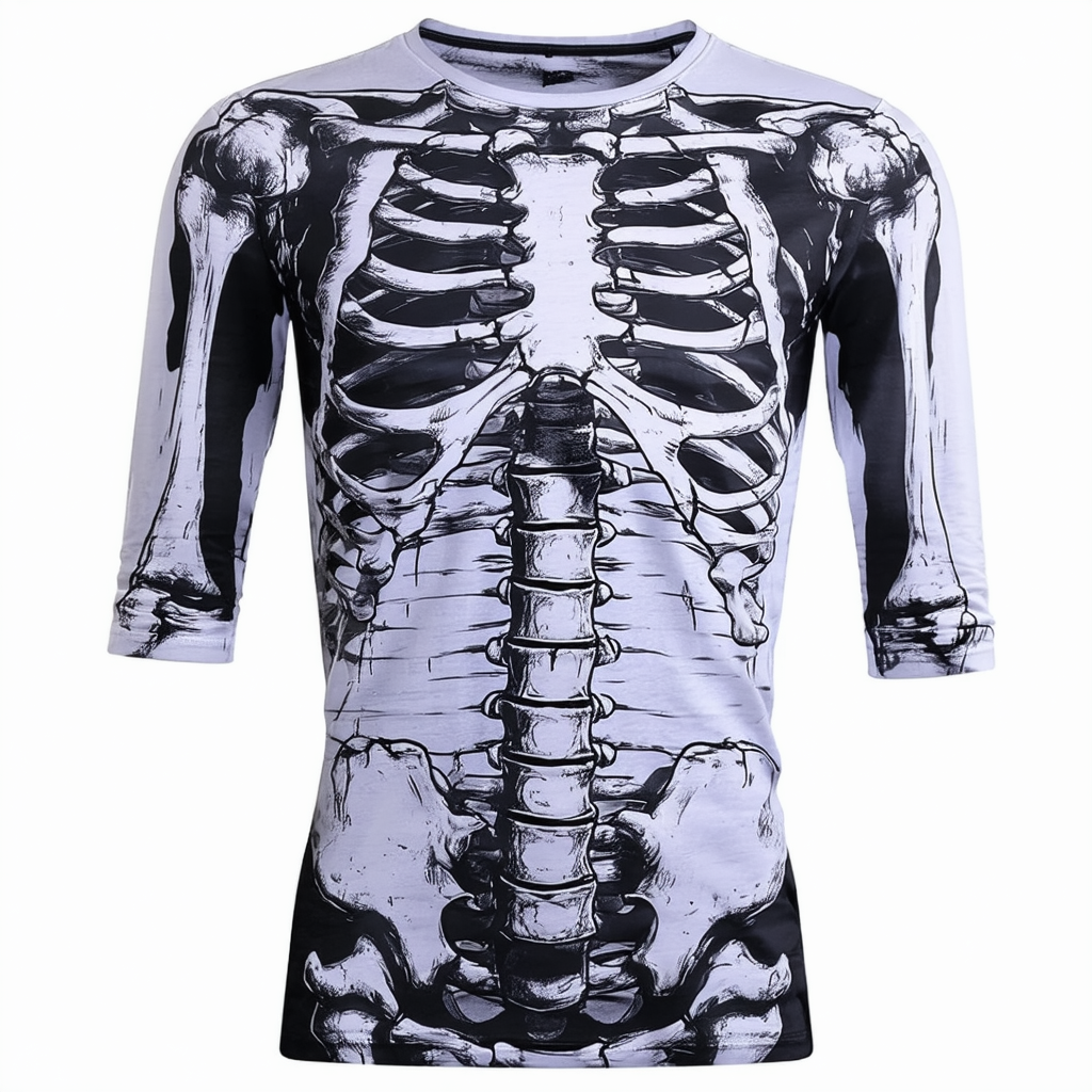 Threadrock Men's Taco Skeleton Rib Cage Halloween Costume T-Shirt