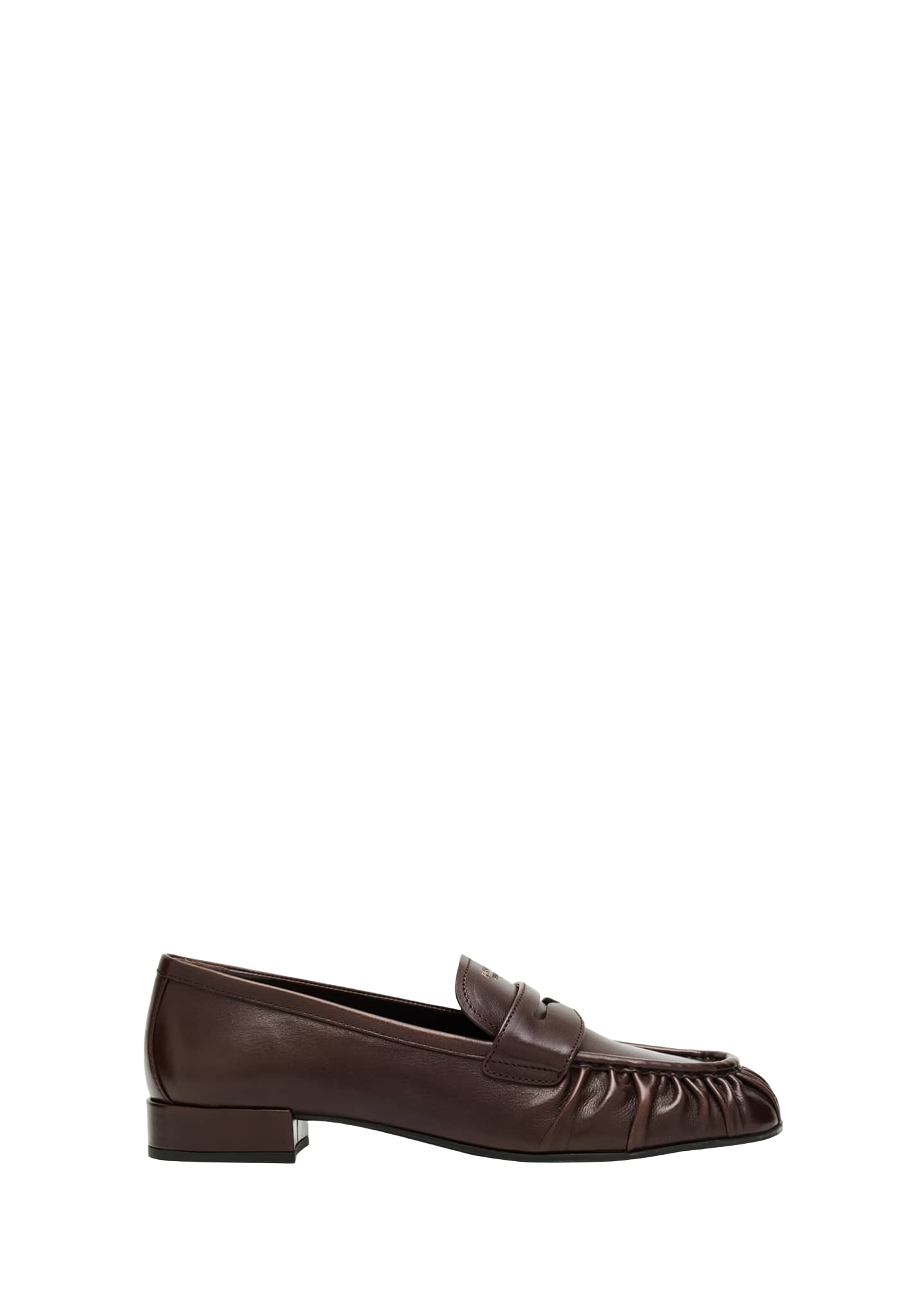 Ruched Leather Loafers