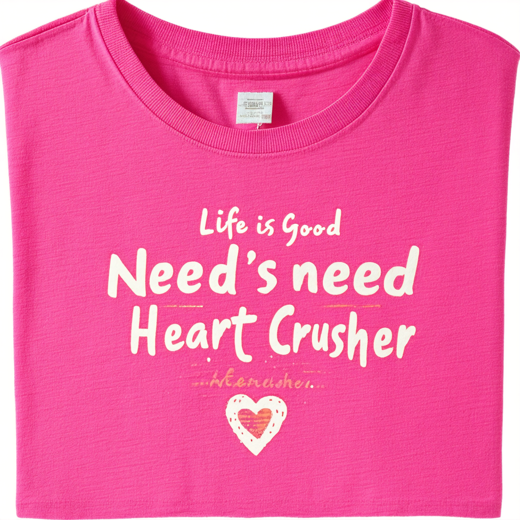 Life is Good Women's Need Heart Crusher Tee, XX-Large, Bold Pink