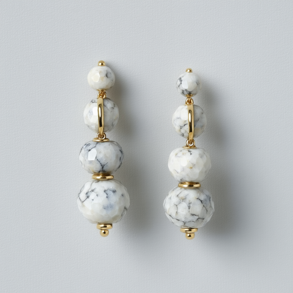 Kenneth Cole New York"Urban Stone" Faceted Bead & Double Orbital Earrings