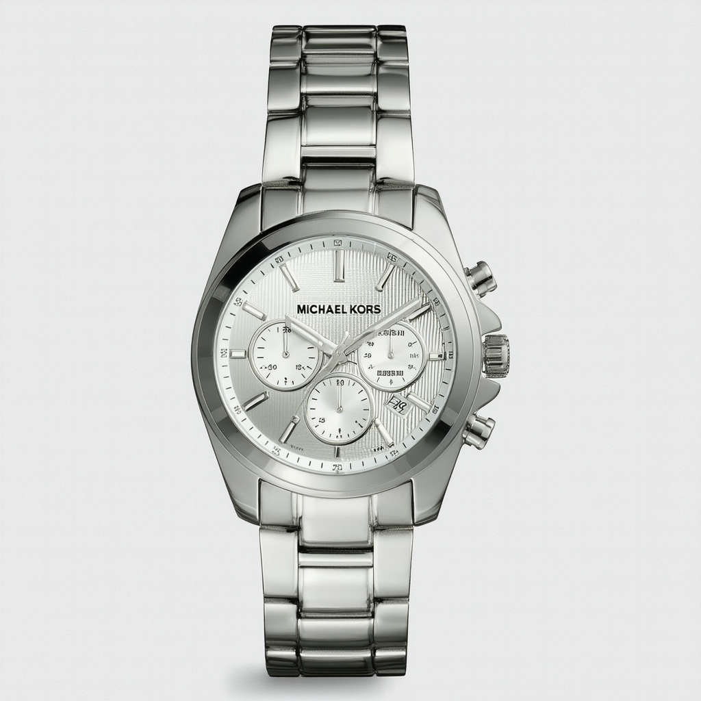 Michael Kors Women's Channing Quartz Watch with Stainless-Steel Strap, Silver/Multi/White, 22