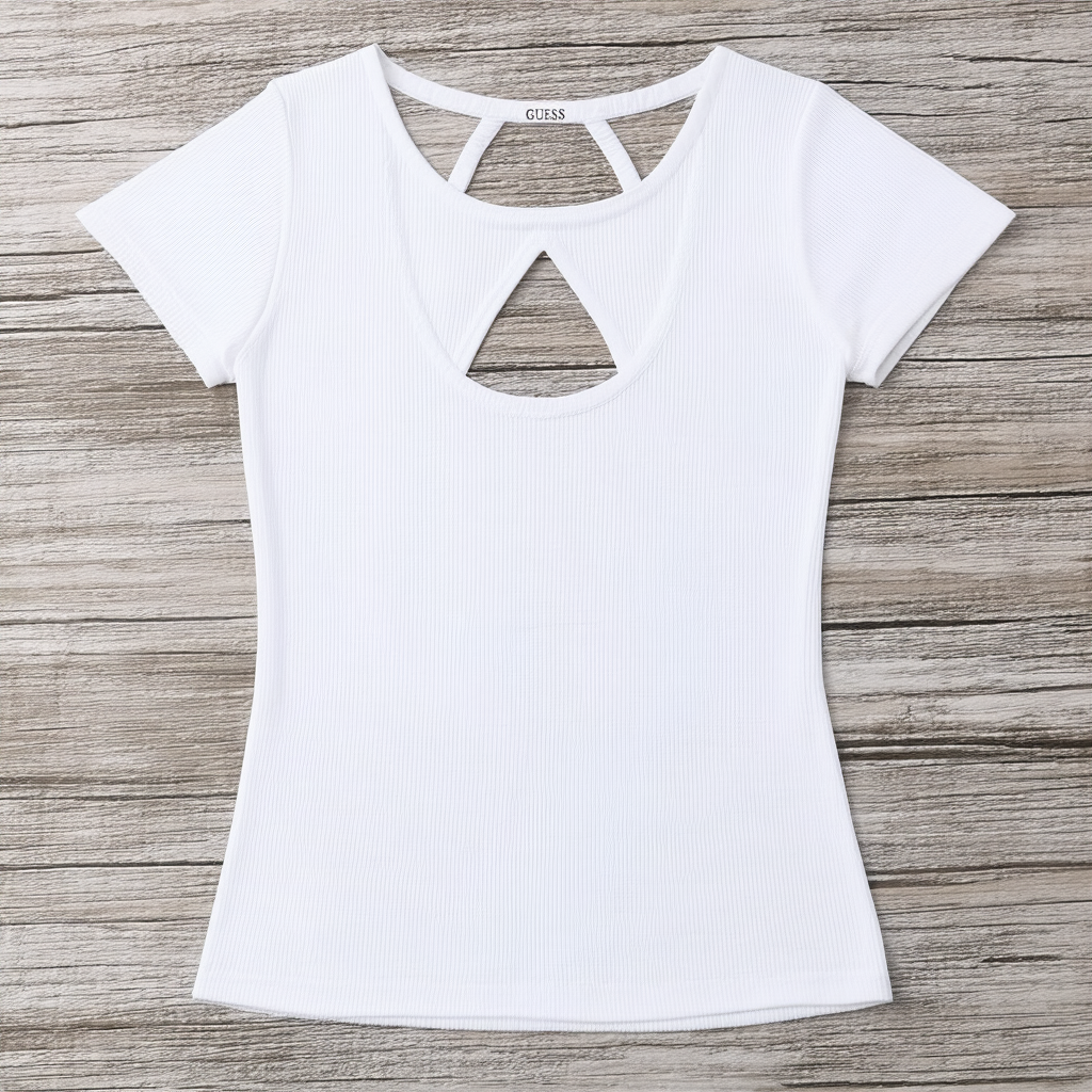 GUESS Women's Half Sleeve Gwen Cut Out Top