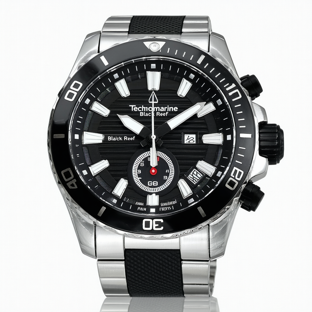Technomarine Men's 'Black Reef' Swiss Quartz Stainless Steel Casual Watch (Model: TM-515010)
