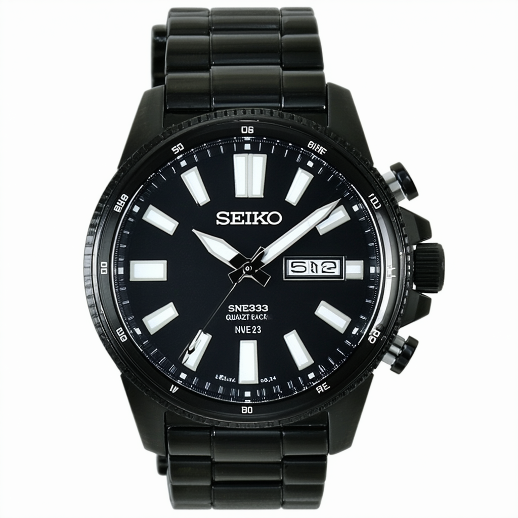 Seiko Men's SNE383 Analog Display Analog Quartz Black Watch