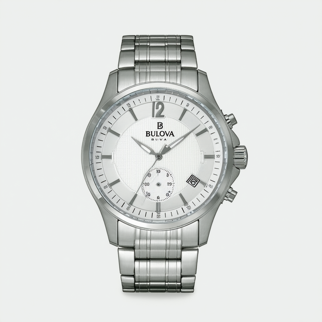 Bulova Men's 98B134 Bracelet Silver White Dial Watch