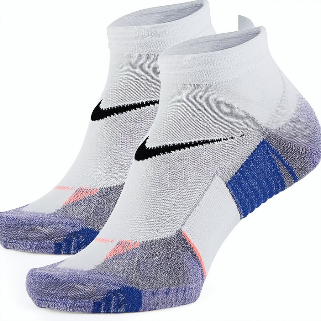 Nike Unisex Nike Multiplier Running No-show Socks (2 Pairs), Multi-Color, Large