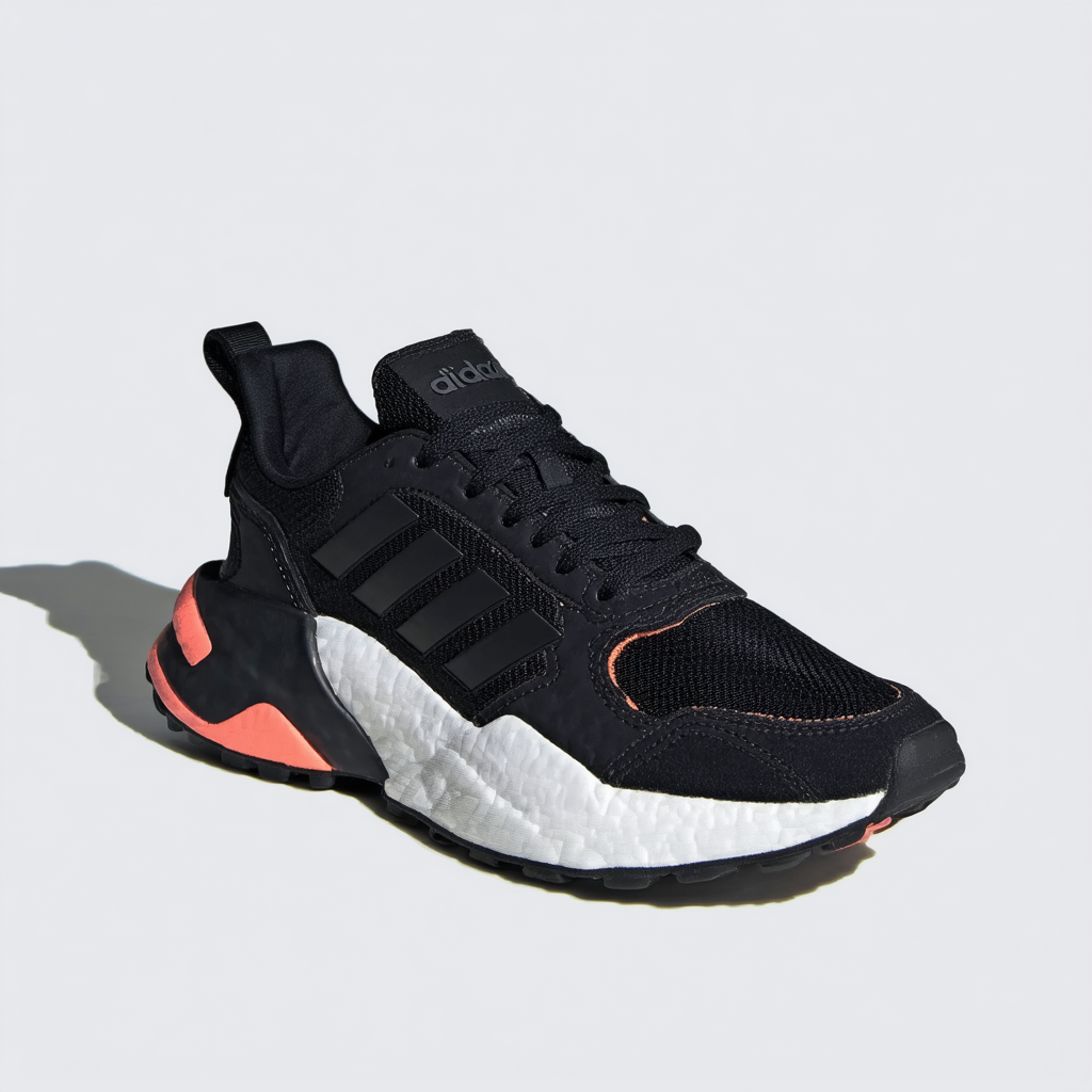 adidas Men's YUNG-96 Chasm Low Athletic Shoes (Black/Black/Coral