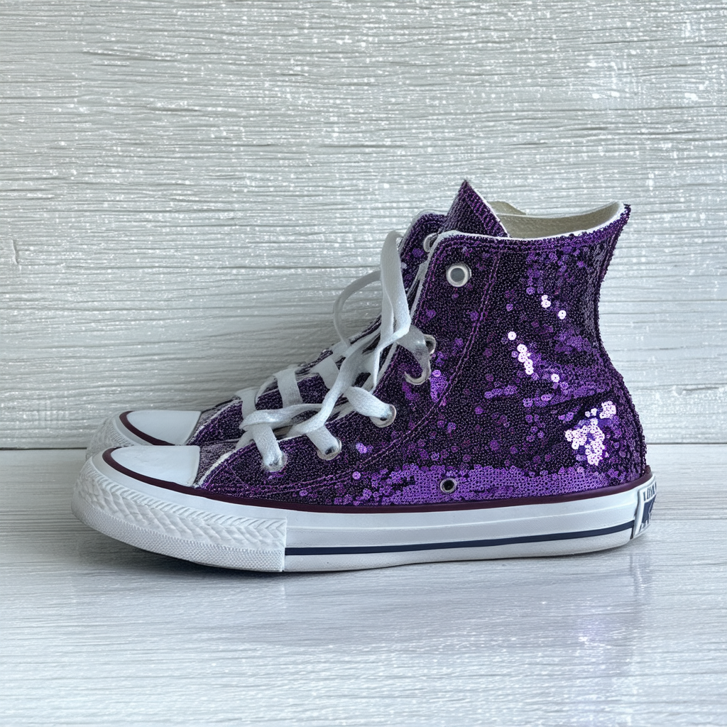 Converse Chuck Taylor Premium Sequins 527881C-503 Nightshade Color (Dark Purple)