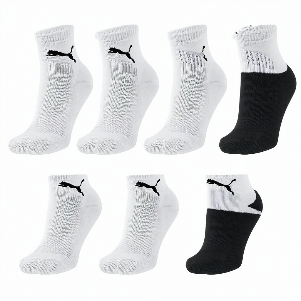 Puma Men's Lifestyle Crew Sports Socks (Pair of 6) (Sock: 10-13 / Shoe: 6-12, Black)