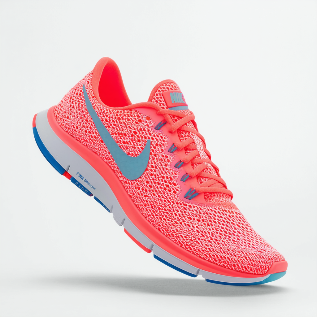 Nike Womens Free Rn Distance 2 Hot Punch/White/Polarized Blue Running Shoe 9.5 Women US