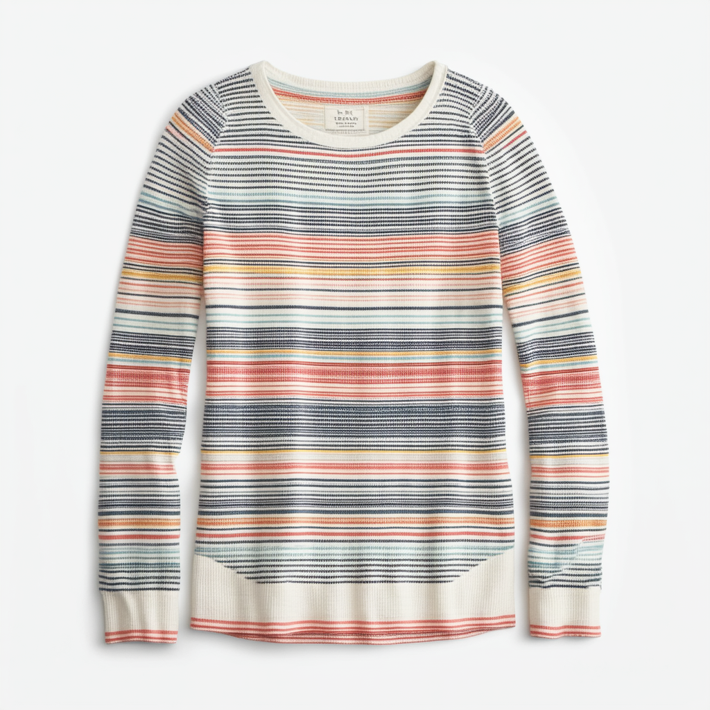 Lucky Brand Women's Multi-Stripe Thermal Shirt