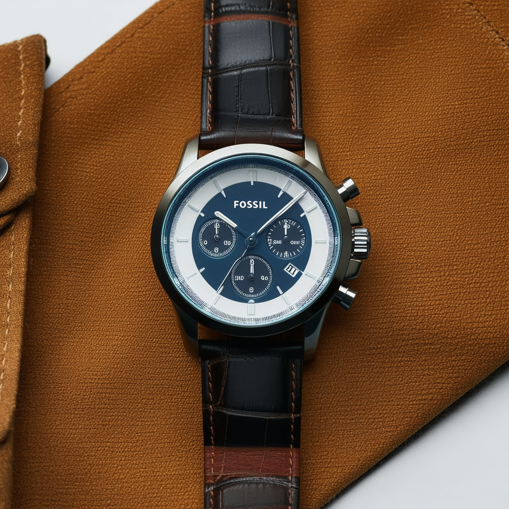 Fossil Grant Men's Watch with Chronograph Display and Genuine Leather or Stainless Steel Band