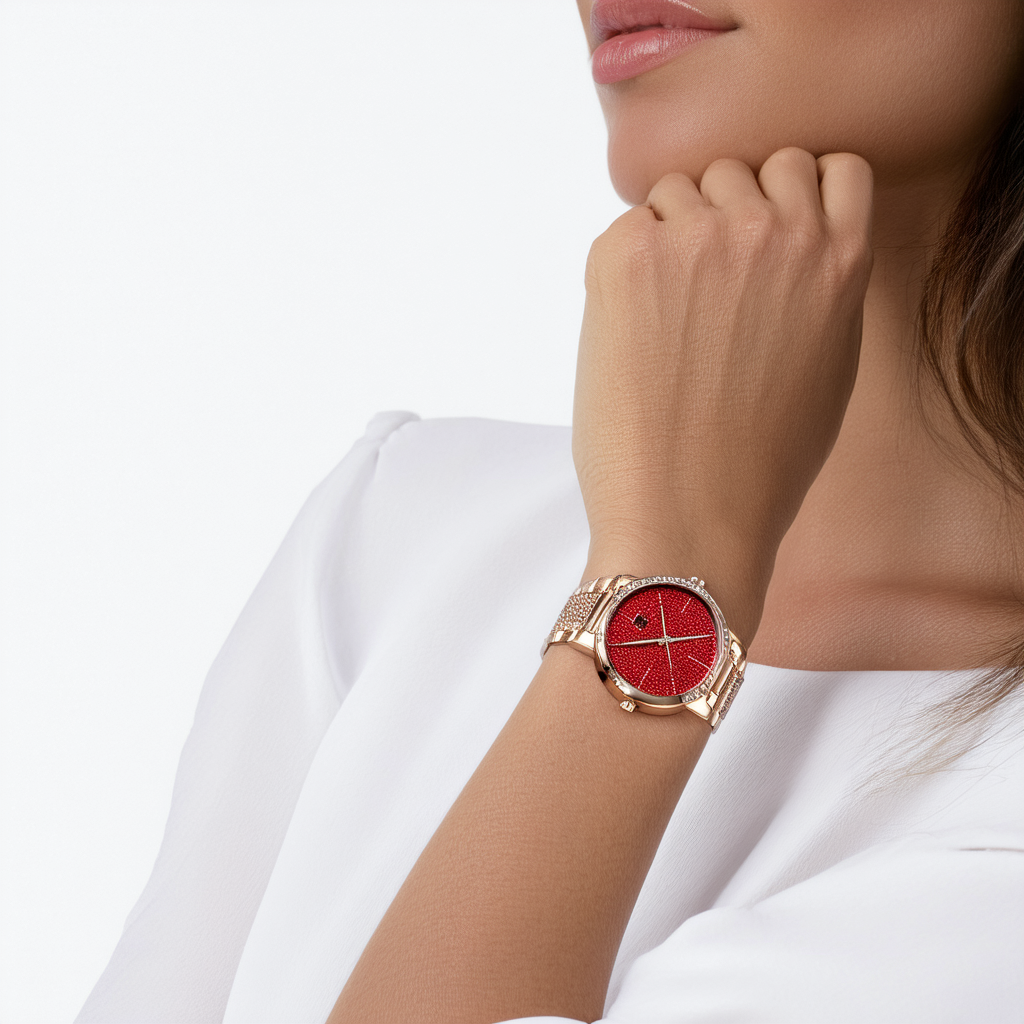 Michael Kors Darci Red Swarovski Dial Rose Gold-Tone Ladies Watch Mk3378