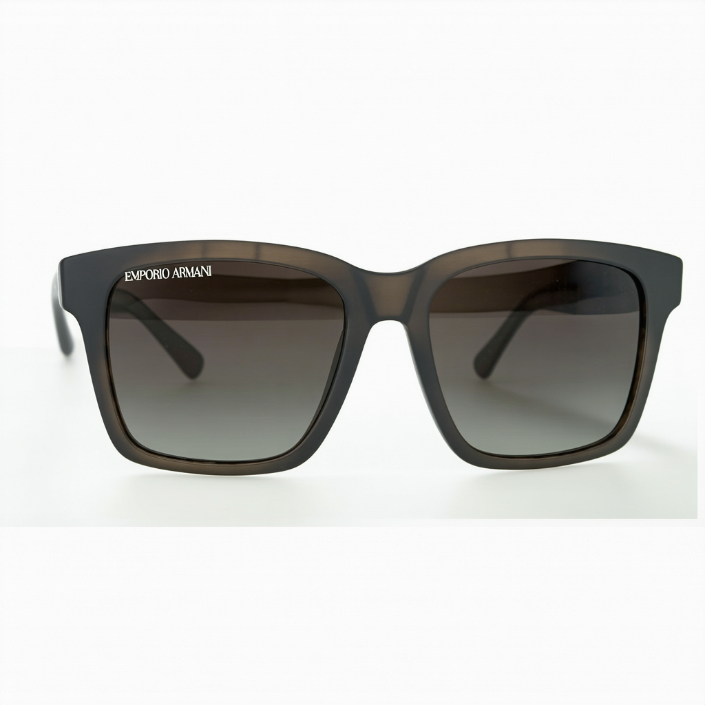 Emporio Armani EA4079 550983 Matte Brown EA4079 Square Sunglasses Polarised Len