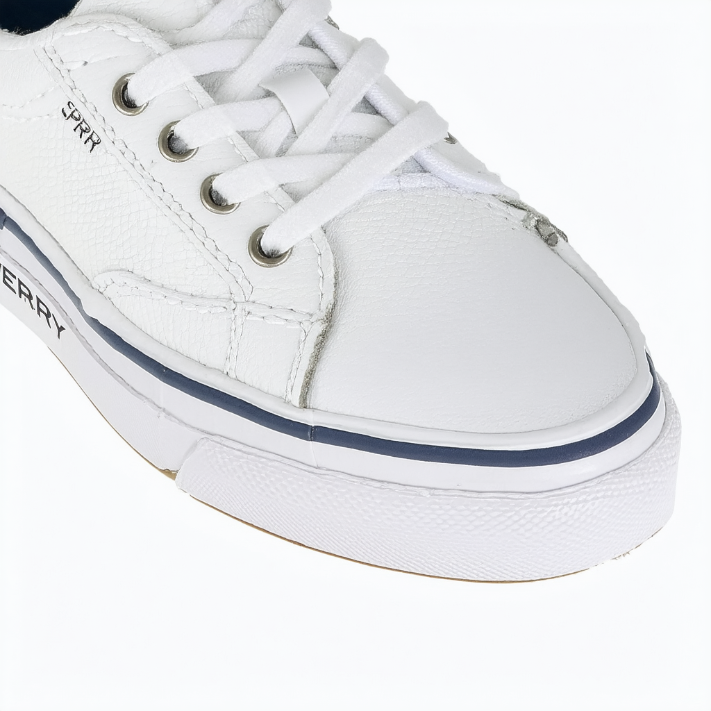 Sperry Girls' Crest Vibe Sneaker, White Leather, 6 Medium US Big Kid
