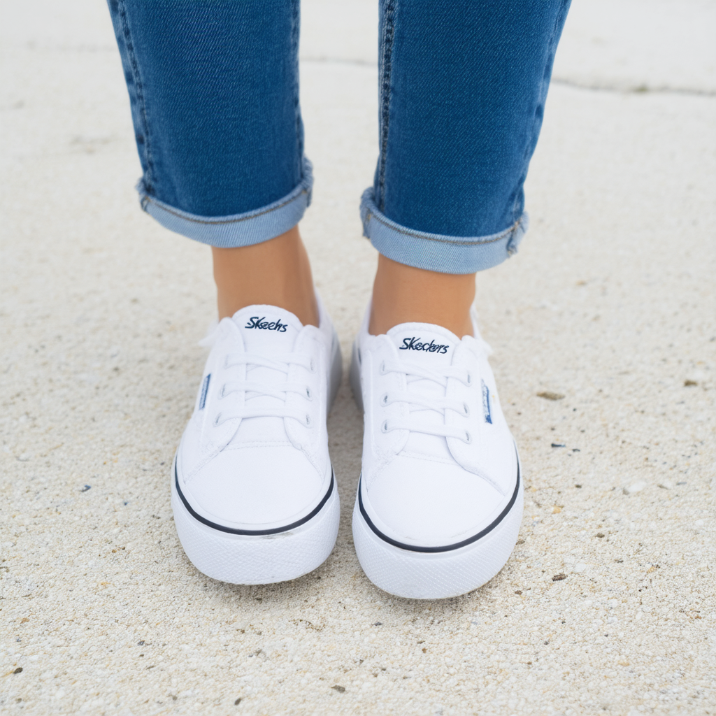 Skechers BOBS Beach Bingo Ditch Day Womens Sneakers White