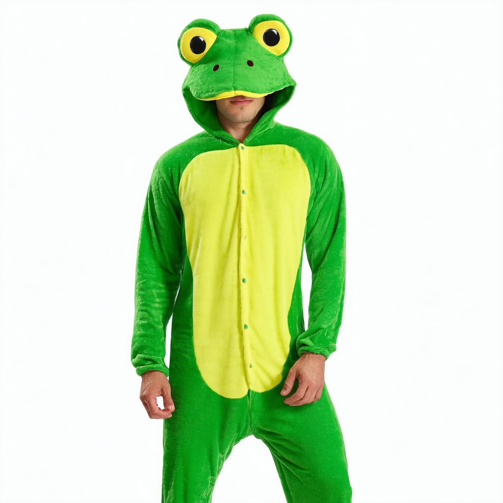 Deluxe Frog Costume for Adults Frog Bodysuit and Headpiece for Men and Women