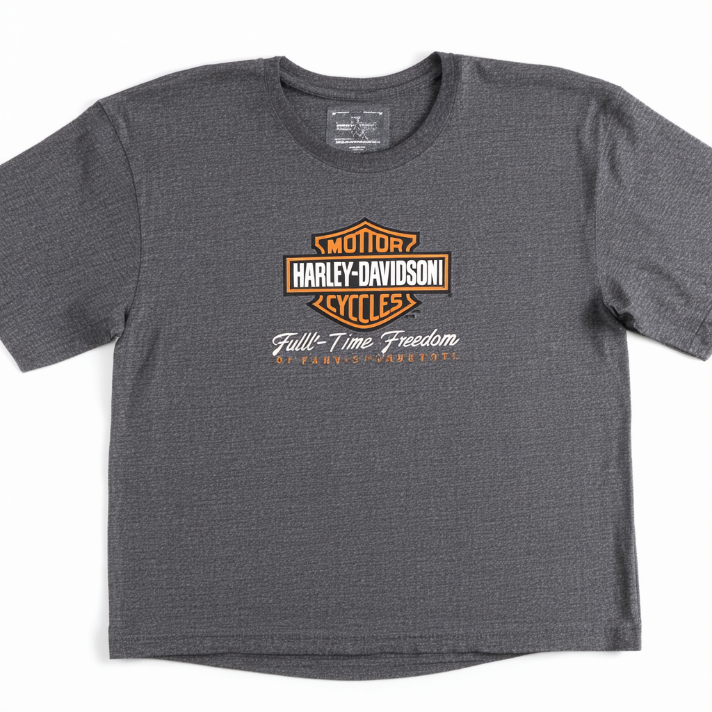 Harley-Davidson Men's Full-Time Freedom Short Sleeve Tee, Charcoal 96141-16VM