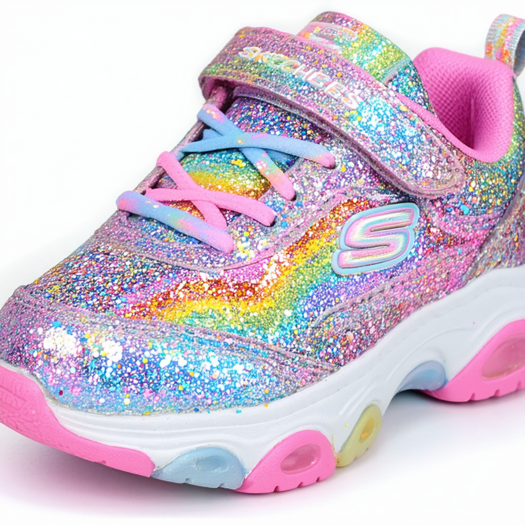 Skechers Unisex-Child Rainbow Shines-Confetti Magic Sneaker