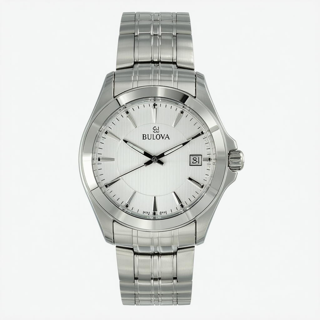 Bulova Men's 96C104 Silver Dial Bracelet Watch