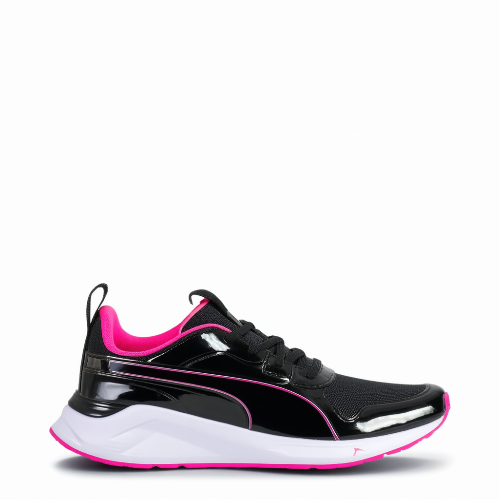 PUMA Women's Adela X Sneaker, Black-Fuchsia Patent, 8 M US
